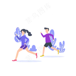 运动健身跑步男女素材,免抠元素