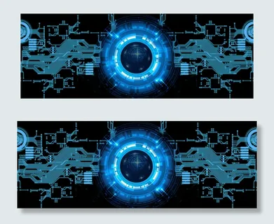 蓝色科技感企业文化年会展板