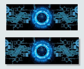 蓝色科技感企业文化年会展板