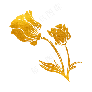 剪纸烫金花草树木花纹