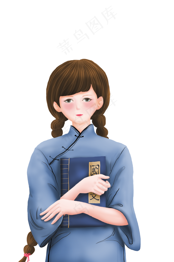 手绘古风女孩插画