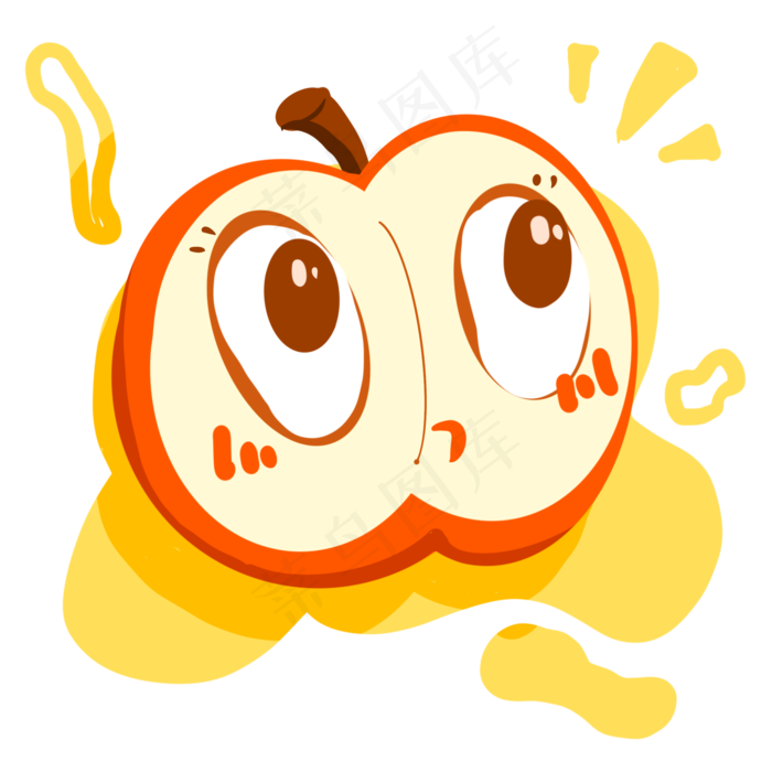 夏日立秋小清新大眼睛半个苹果P