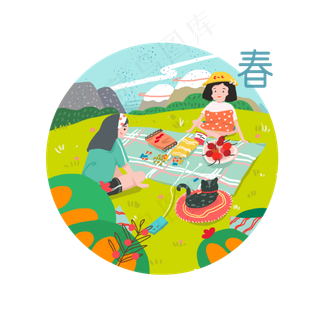 春天野餐节气草坪绿色每餐PNG,免抠元素