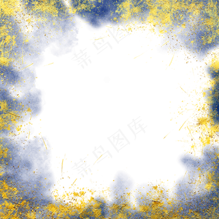 中式烫金水彩边框