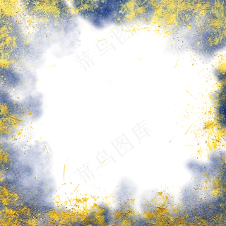 中式烫金水彩边框