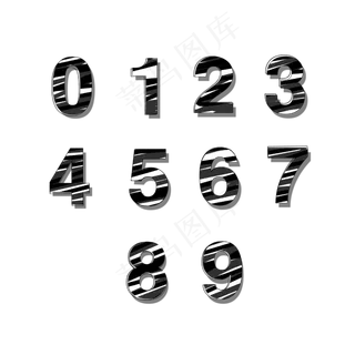 黑色涂鸦创意数字合集