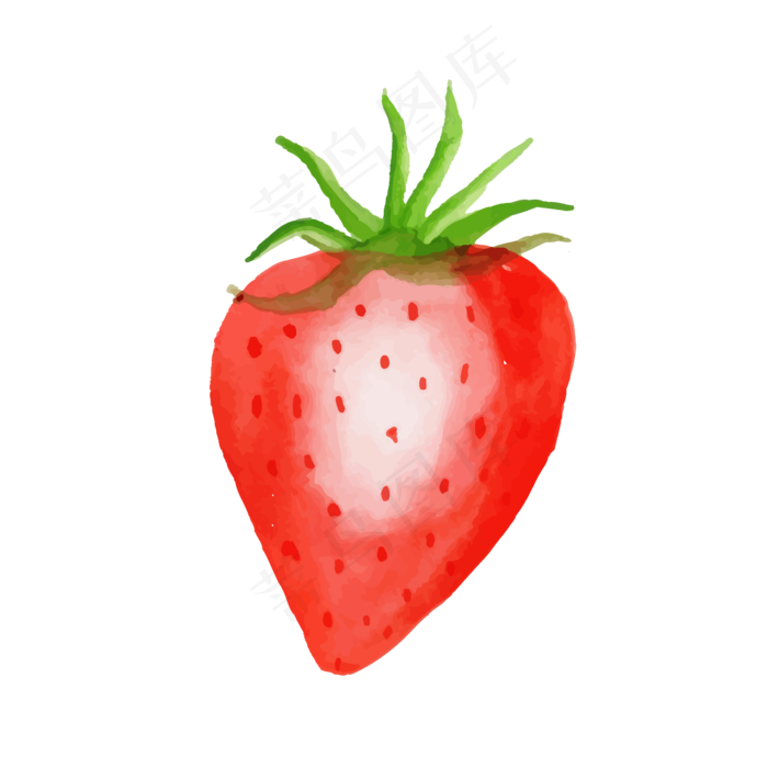 水彩晶莹剔透的草莓矢量素材