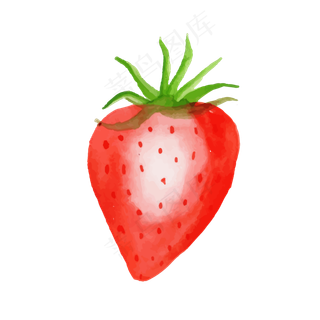 水彩晶莹剔透的草莓矢量素材