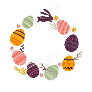 复活节彩蛋边框PNG免抠素材