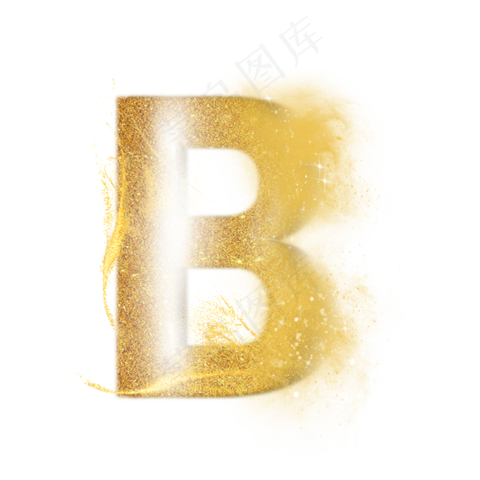 炫酷金色沙子光效字母B