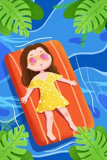 立夏女孩泳池睡觉 立夏女孩泳池睡觉