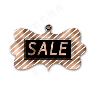 金色条纹电商促销吊牌