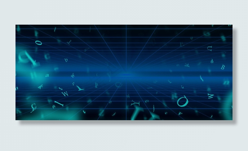 蓝色字符漂浮互联网数据Banner背景