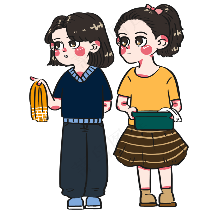 五一劳动节姐妹们一起拿着水盆抹