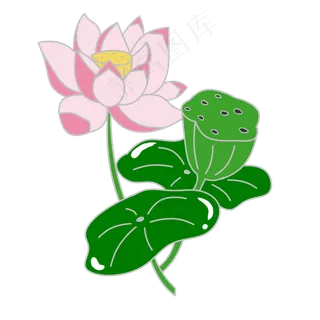 可商用清新可爱简约植物荷花