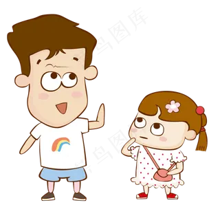 父亲节温馨亲子手绘卡通