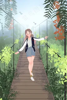夏天旅游游玩桥索 夏天旅游游玩桥索