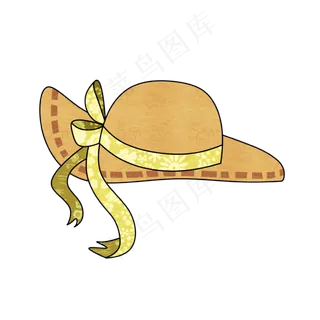 可爱黄色系海滩遮阳帽