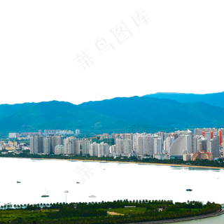 城市建筑和山峰免抠图