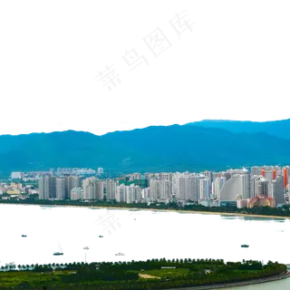 城市建筑和山峰免抠图