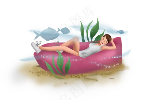 世界旅游日海边度假的女孩