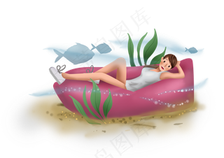 世界旅游日海边度假的女孩