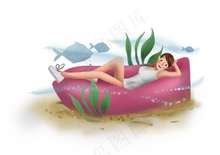 世界旅游日海边度假的女孩