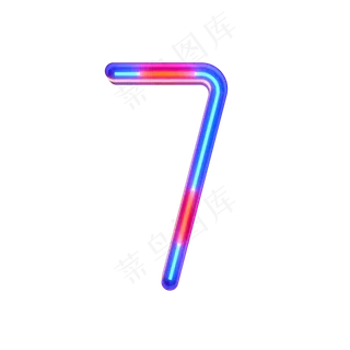创意霓虹倒计时周年庆数字7
