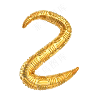 金属质感倒计时周年庆数字2,免抠元素