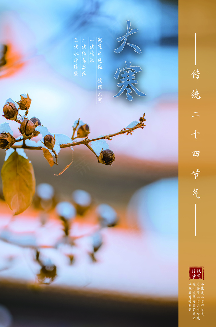 简约中国传统节气二十四节气大寒