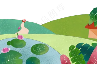 山水自驾青山绿水春天景色绿色海