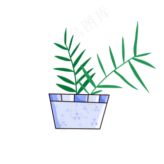 卡通手绘绿色植物