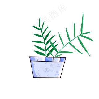 卡通手绘绿色植物