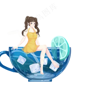 夏季乘凉女孩