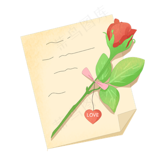 爱情情书和玫瑰花