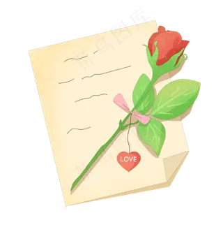 爱情情书和玫瑰花