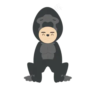 儿童节猩猩服饰矢量素材