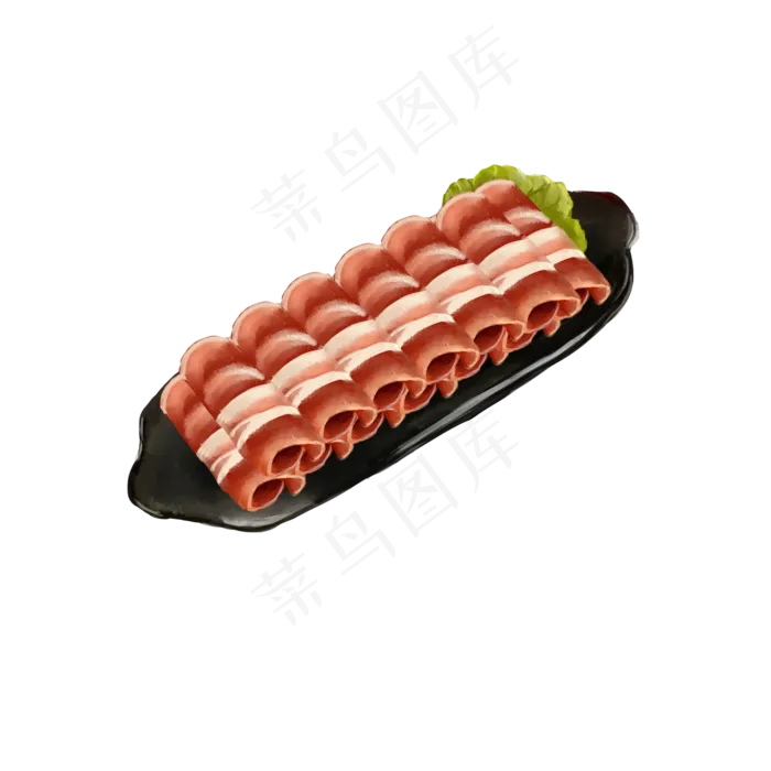 手绘风火锅配菜羊肉卷(2000X2000(DPI:300))psd模版下载