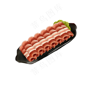 手绘风火锅配菜羊肉卷