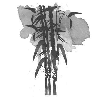 卡通水墨画竹子免扣图