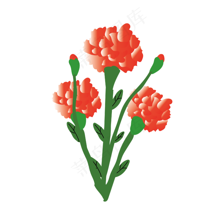 矢量免扣红色花束