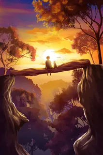 男孩与小猫面朝夕阳治愈风景 男孩与小猫面朝夕阳治愈风景