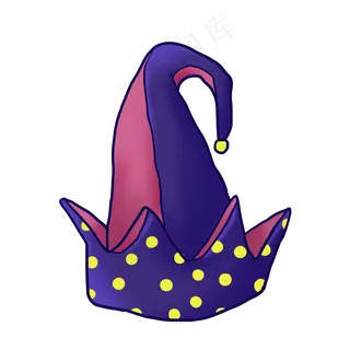 愚人节马戏团小丑帽子PNG免抠