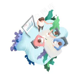 扁平化工作职业噪点风格,免抠元素