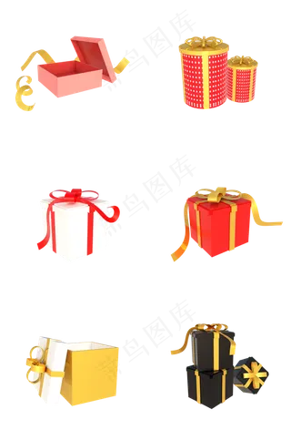 C4D立体礼盒装饰合集