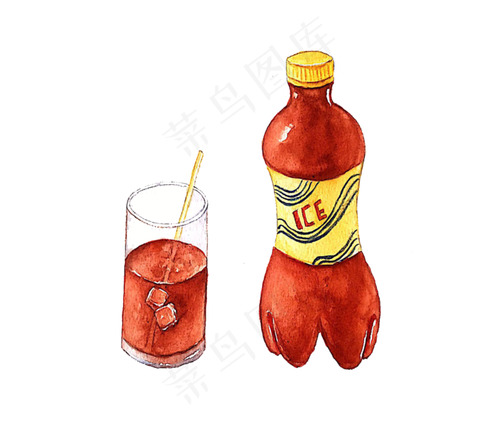 彩色夏日果汁饮料装饰图,免抠元素(3500X3000(DPI:200))psd模版下载
