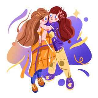 儿童节抱在一起玩耍的小朋友