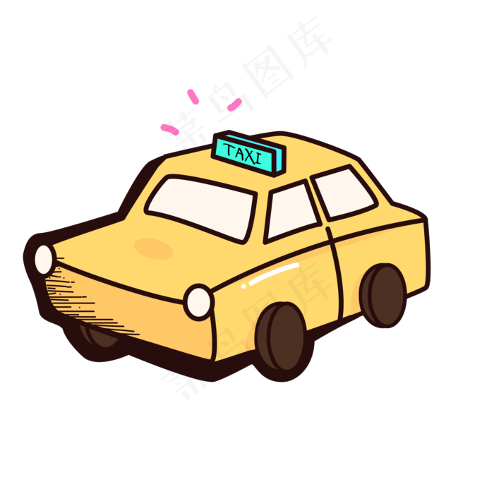 电商购物节促销手绘出租车