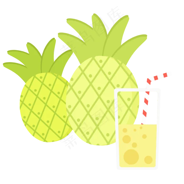 夏季旅行水果菠萝(2000X2000(DPI:300))psd模版下载