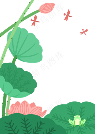 荷花边框盛夏荷塘